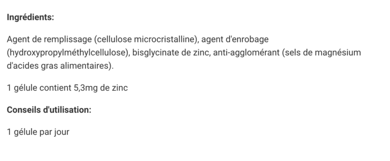 Zinc Bisglicinate Nutrition